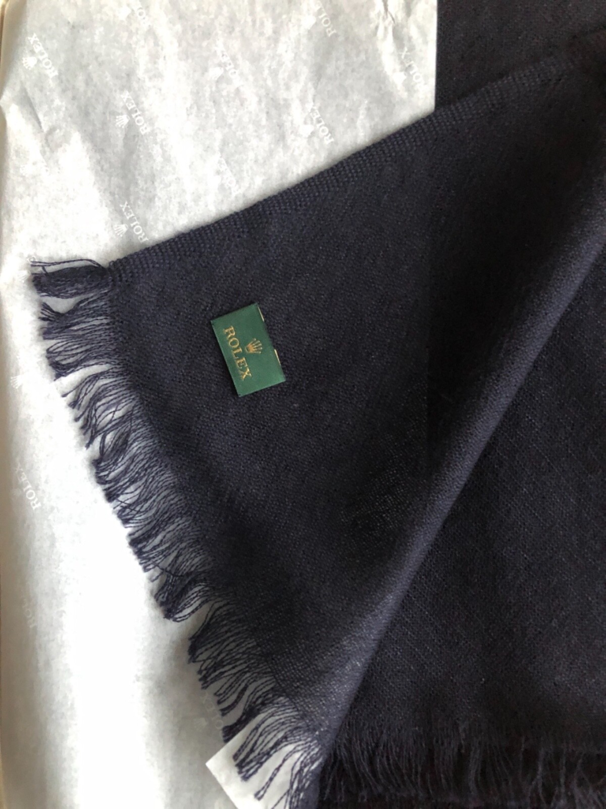 Sciarpa uomo di cashmere blu ROLEX Foulard Scarf 100% cashmere
