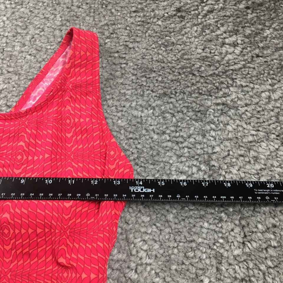 L.L. Traje de baño Bean de una pieza para mujer talla 12 rojo melón geométrico cuello redondo Foto 3 de 4