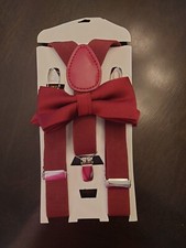 Kids Suspenders Wine Red