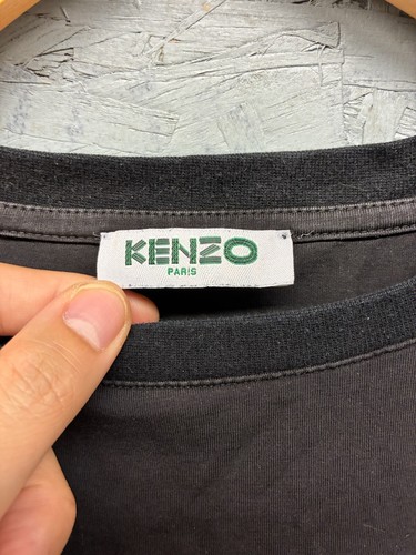 Kenzo Paris T-Shirt Black Holographic Logo Cotton Tee Men’s Size Medium - 第 3/8 張圖片