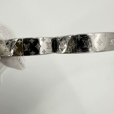 Louis Vuitton Nanogram Cuff S00 Bracelet Size S USED M00249
