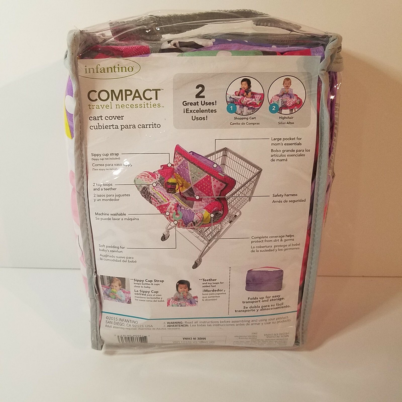 Infantino, Compact Shopping Cart, Highchair Cover, Soft, Padded, Germ