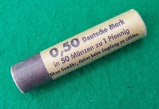 UNGEÖFFNETE ROLLE UNZIRKULIERTER 50x1969 1 PFENNIG MÜNZEN, VEREINSBANK HAMBURG