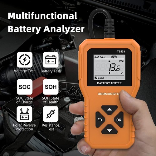 Car RVs Digital Battery Load Tester Battery Cranking Charging Diagnostic 24V - Foto 2 di 8