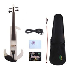 Advance 4/4 Electric Silent Violin Solid Wood Body Free Case Nice Tone White