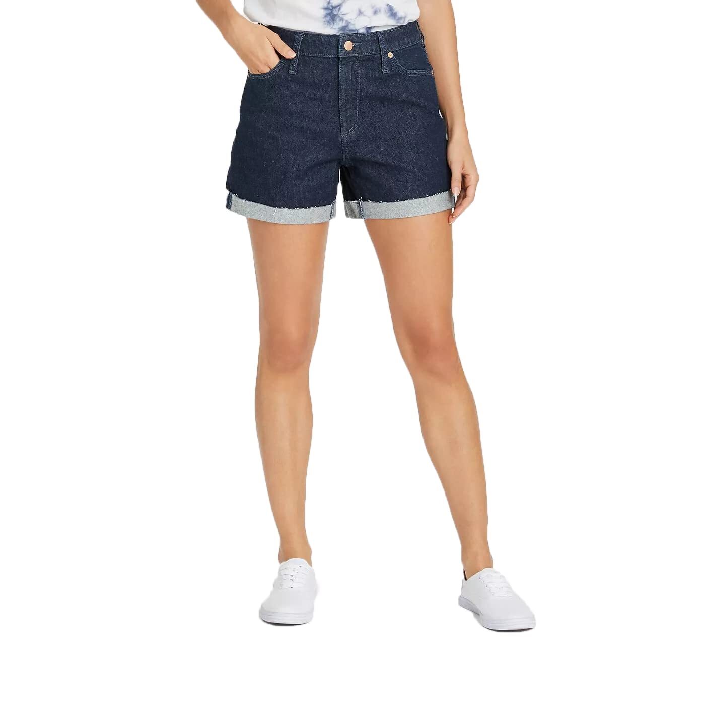 Universal Thread Women's HighRise Midi Jean Shorts (2, Dark Blue) eBay