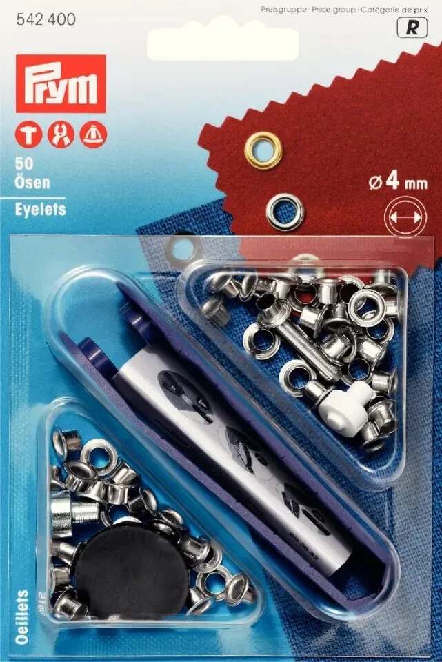 PRYM EYELETS WITH WASHERS & FIXING TOOL, FREE P&P, 5mm