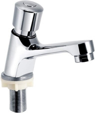 Time Delay Faucet,Public Ktchen Bathroom Chrome Plated Self Closing Water Saving