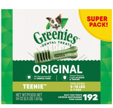 Greenies Original Teenie Natural Dental Care Dog Treats, 54 Oz Box 192 Treats