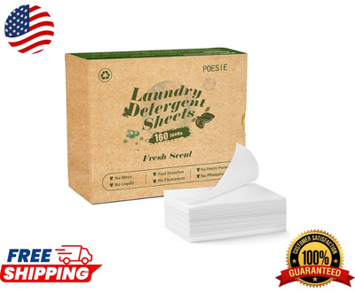 Laundry Detergent Sheets Eco-Friendly 160 Sheets Clear PlasticFree Biodegradable