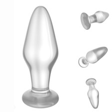 Transparenter glass Anal plug aus gehärtetem Borosilikatglas, 12 cm Länge