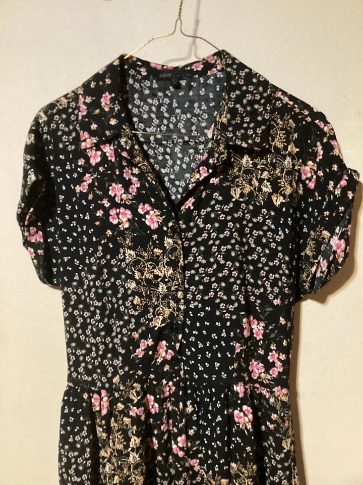Vestido camisero floral de algodón Bebop para mujer talla M Foto 3 de 4