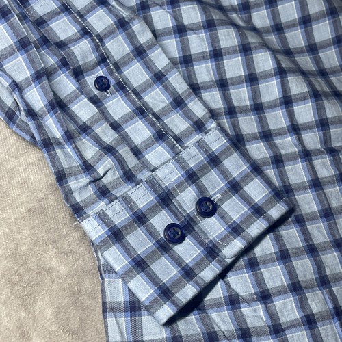 Johnnie-O Mens M Light Blue Hangin Out Check Button Down Shirt NWT - Picture 5 of 6
