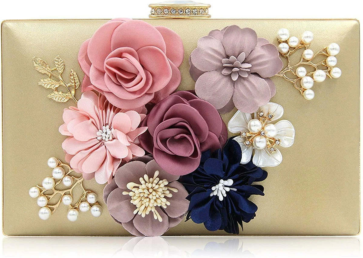 Pink Flowers Clutch Bags Wedding Bags