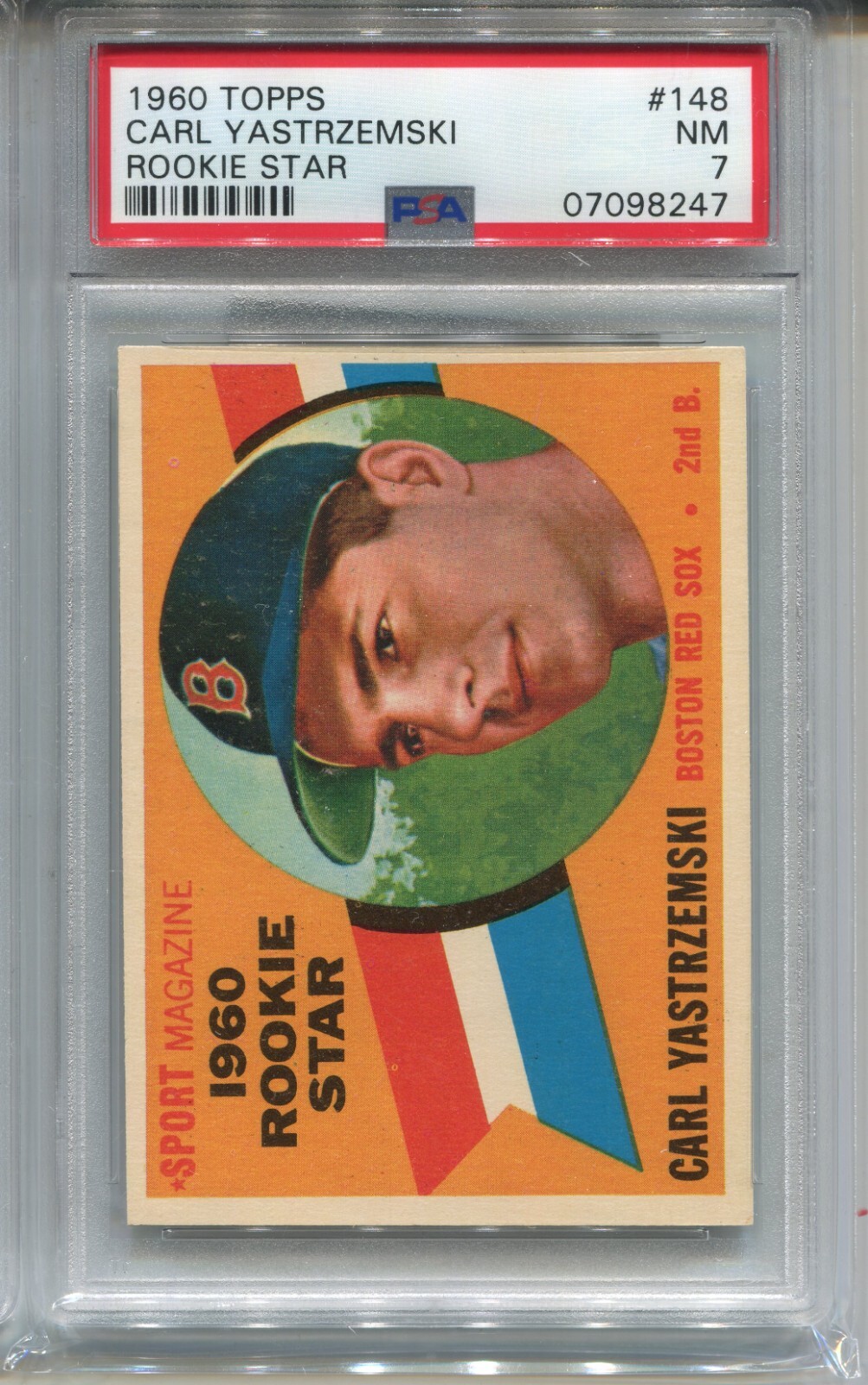 1960 Topps Carl Yastrzemski Rookie Card PSA 7 Nr MINT Graded Baseball #148 RC