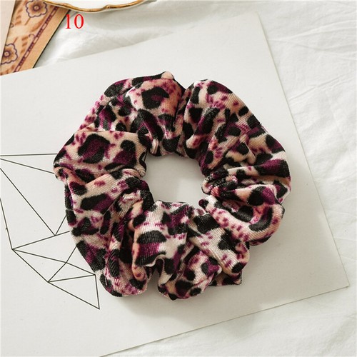 Leopardenmuster Samt Scrunchies elastische Haarbänder Scrunchy Krawatten Ring Kopfbedeckung - Bild 8 von 16