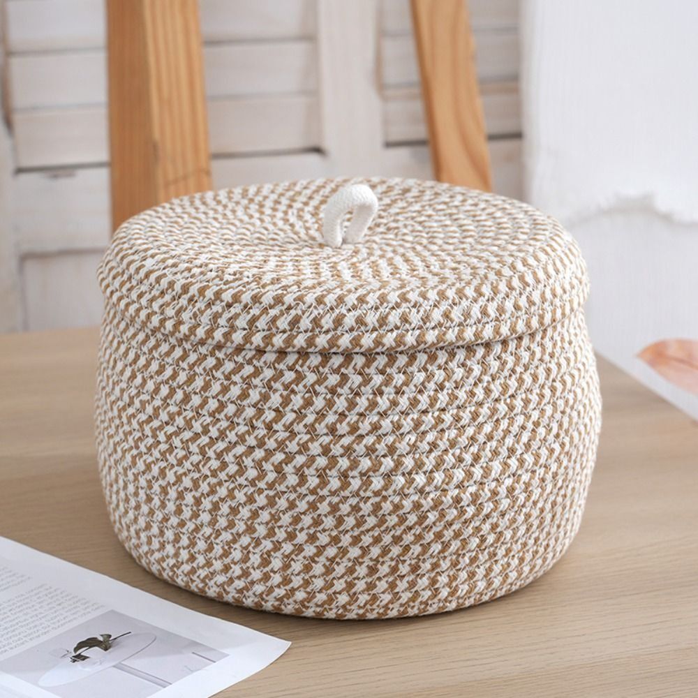 Sundries Organizer Cotton Woven Storage Basket Desktop Organizer Keys