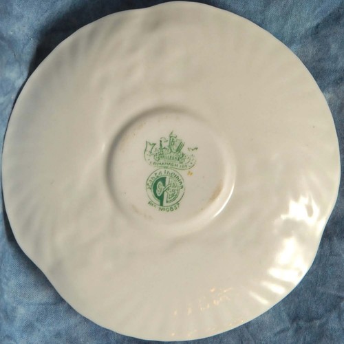 Belleek Demitasse Shamrock Cup & Saucer 1st Green Mark Stamp Excellent - Picture 6 of 6