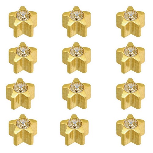 CAFLON BLU CRYSTAL INSET SHAPES, GOLD PLATED EAR PIERCING STUD EARRINGS - Picture 17 of 22