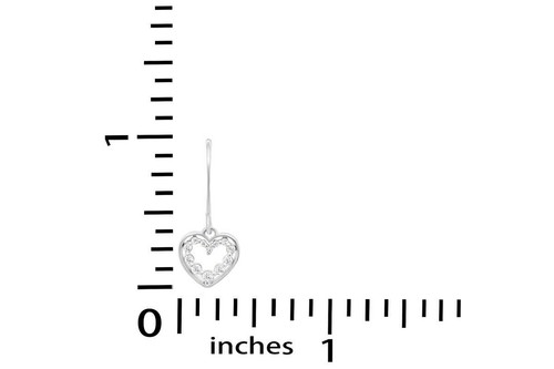 1.20Ct Lab-Created Round Cut Heart Shape Drop Dangle Earrings In 14K White Gold - Picture 4 of 4