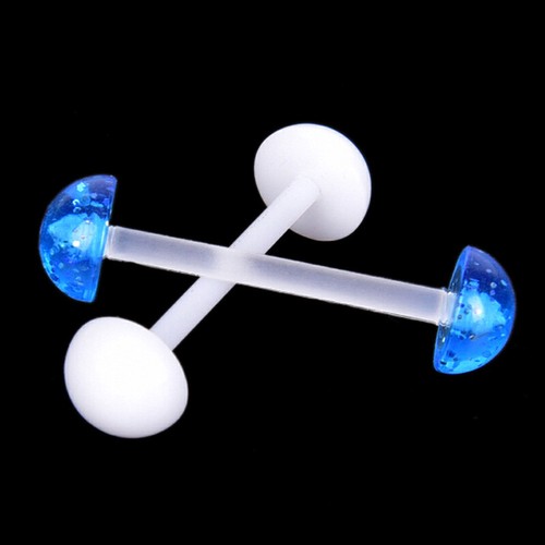 5Pcs/Set Mixed Acrylic Ball Barbell Soft Bar Tongue Ring Studs Body PiercingBME - Picture 4 of 8