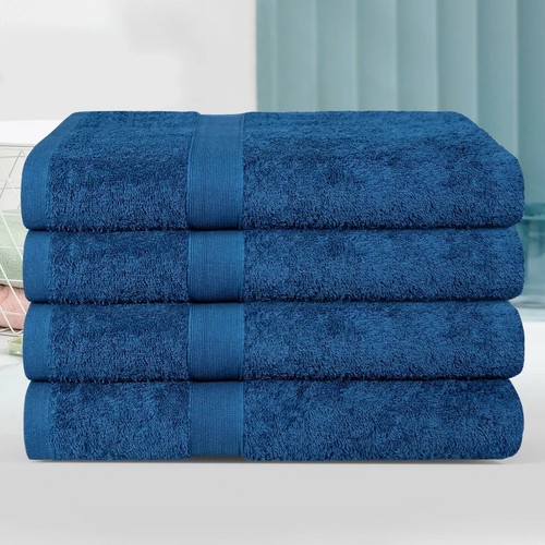4 Pack 100% Cotton Bath Towel Set 550Gsm Soft Shower Beach Towels Set 65x130 cm - Picture 10 of 16