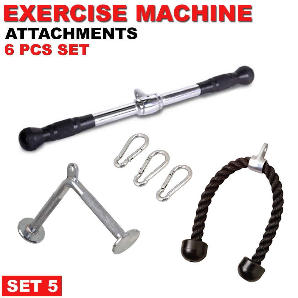 Home Gym Cable Attachment Handle Machine Strength Exercise Pull Press Down Set