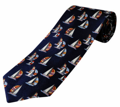 THE TIE STUDIO - Spinnaker Boote Segeln dunkelblau Herren Wassersport Neuheit Krawatte