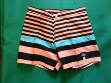 QUIKSILVER VINTAGE RETRO 1980s SURF BOARDSHORTS MENS SILKY SHINY GLOSS SIZE M