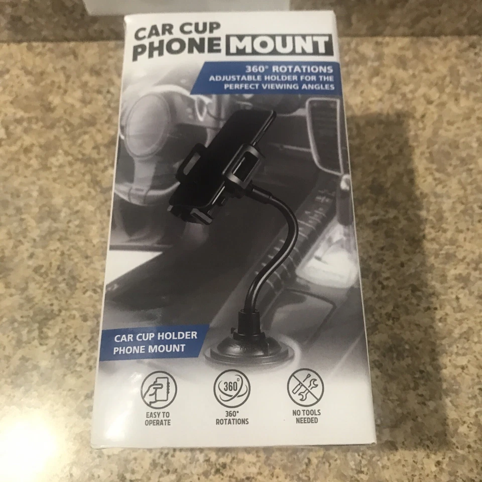 Universal Car Cup Drink Holder Stand Cradle Adjustable 360 Cell Phone Mount Clip - Image 4 of 4