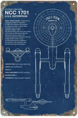 Star Trek Blechschild 20x30cm Enterprise-Mutterschiff-. Geschenk Deko  Bauplan