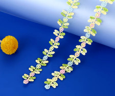 1/2-inch floral lace trim ribbon pastel color price per yard