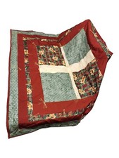 Handmade Christmas Quilt Lap Blanket Throw 40 X 44 Poinsettias