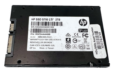 2TB HP S750 2.5'' SATA Internal Solid State Drive SSD, 1R9T8AA#ABB