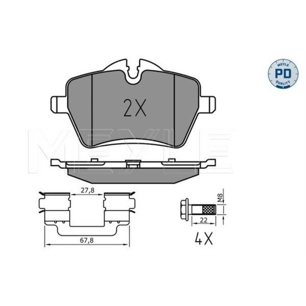 Meyle BremsbeläGe Bremsbelegsatz Vorne System TRW FüR Mini Mini-image
