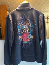 Damen Sweatjacke mit Kaputze schwarz mit Rüc...
