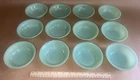 Vintage Fire King Jadeite Green Glass Set 12 Small Berry Sauce Restaurant Bowls
