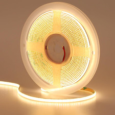 12V 5mm Width COB LED Strip Light Warm White 3000K 16.4ft 5M 2000LEDs CRI 93