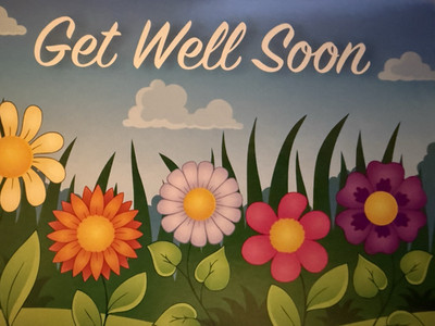 ''Get Well Soon'' - Pretty Colorful Wild Flowers-- Approx 4.5'' X 6''
