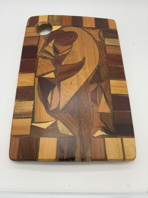 Wood & Resin Mosaic Inlay Cutting Board, Bird?,  Decorative