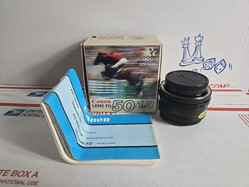 Original NEW Canon FD 50mm 1.8 Camera Lens Official 1984 Olympic Games - Picture 1 of 24