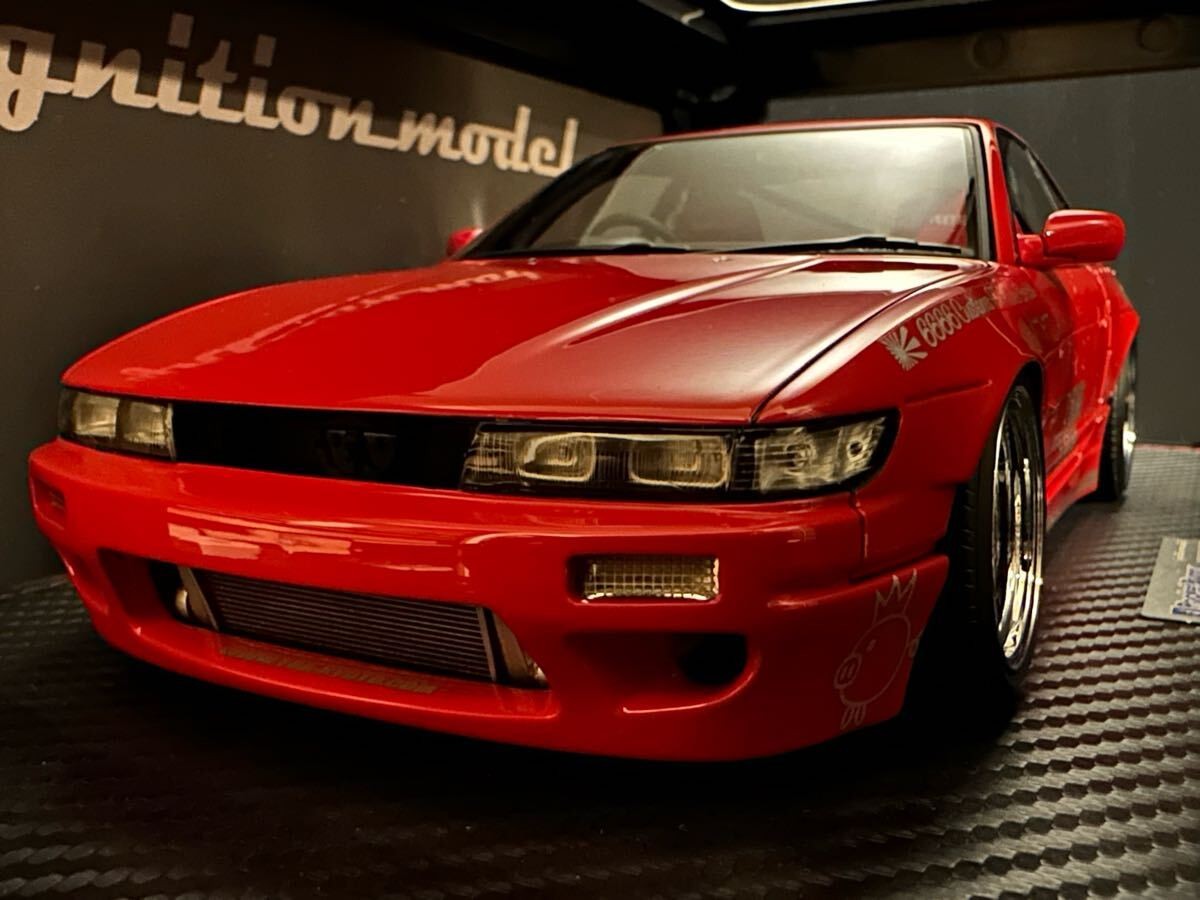 1/18 Ig1130 Rocket Bunny S13 V1 Red Ignition Model Nissan
