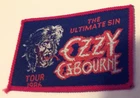 Ozzy Osbourne Ultimate Sin  vintage 1980s SEW ON CONCERT PATCH