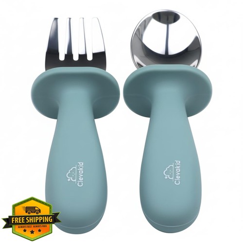 Clevakid Set Forchetta Cucchiaio Bambino Luce Blu - Foto 4 di 5