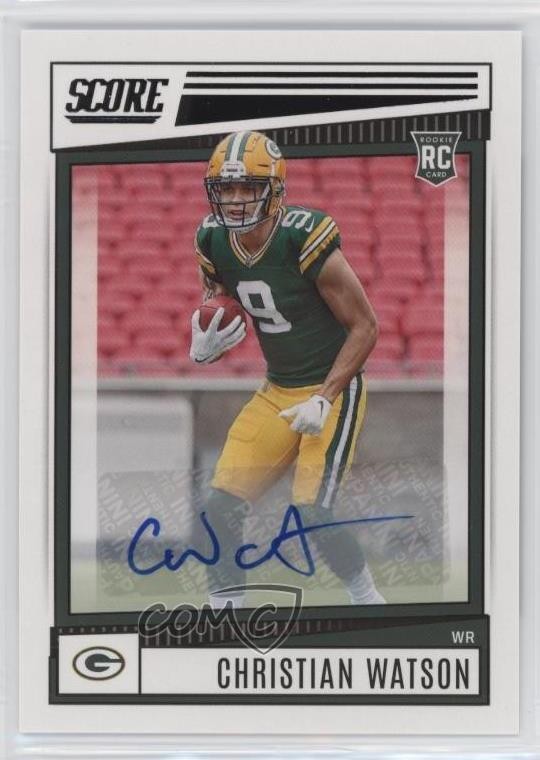 2022 Score Rookies Signatures Christian Watson #367 Rookie Auto RC
