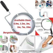 Drain Unblocking Spring Snake Wire Rod Unclog Sink Shower Basin Pipe Unblocker