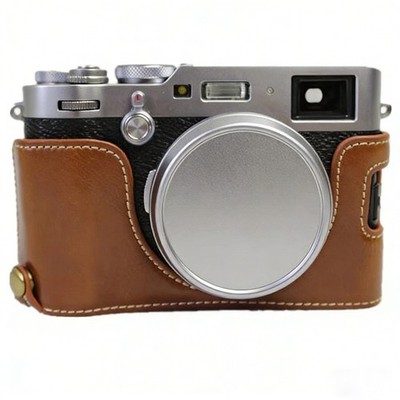For Fujifilm X100f PU Leather Case Mirrorless Camera Bag Protective Base Cover
