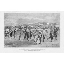 Royal Navy Fleet Sports at Malta - Antique Print 1898