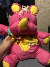 Vtg Fisher Price Puffalump 1987 Wild Things Pink Rino Tropical Shirt Pre-owned R