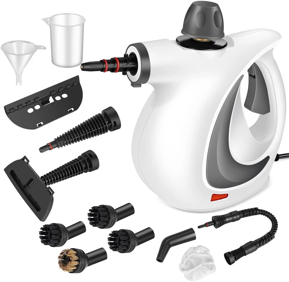 Handheld Pressurized Steam Cleaner with 12 Pcs Accessories, Steamer for Cleaning